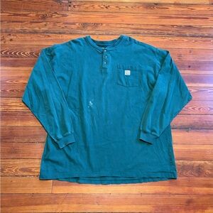 Carhartt Teal Long Sleeve Shirt Sz 2XL